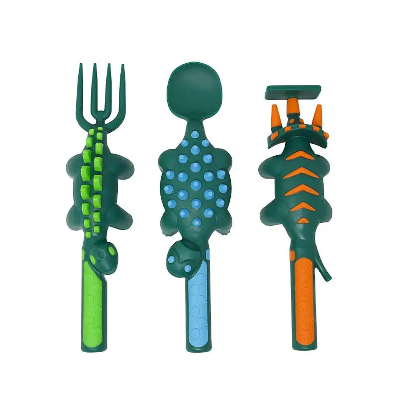 Excavator Fork Spoon Shovel Board Fun Tableware Safe Practical Bulldozer Dinosaur Food Supplement Tableware Set Kitchen Supplies
