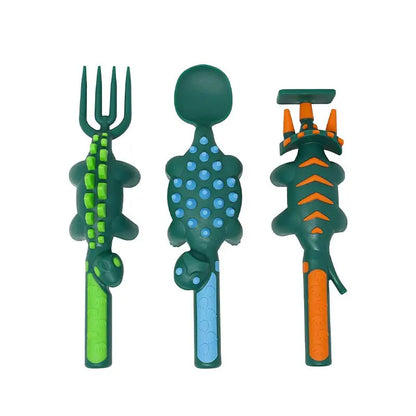 Excavator Fork Spoon Shovel Board Fun Tableware Safe Practical Bulldozer Dinosaur Food Supplement Tableware Set Kitchen Supplies